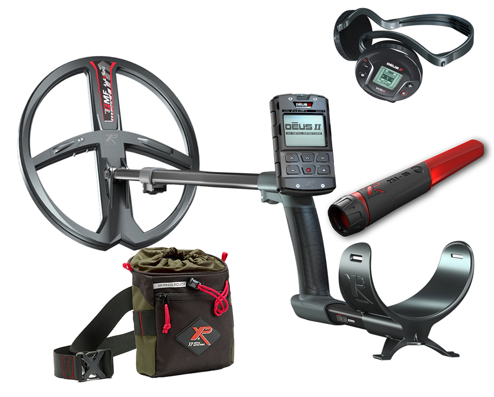 XP DEUS 2 FMF 34 RC WS6 metaaldetector complete set met MI-6 pinpointer